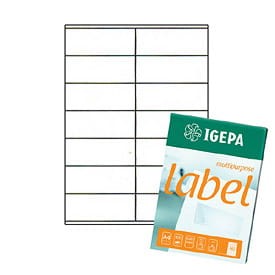 (19) Etykiety samoprzylepne IGEPA 100 arkuszy A4 format 105x41 mm