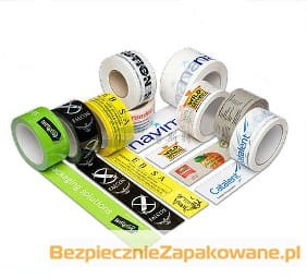 Taśma pakowa z nadrukiem 360szt. 2 kolory, klej solvent