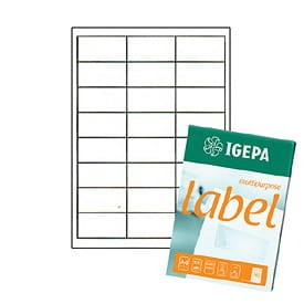 (05) Etykiety samoprzylepne IGEPA 100 arkuszy A4 format 64,6x33,8 mm